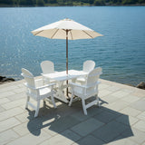 Poly-Luxe Dining Set for 4 with 4' Trestle Table