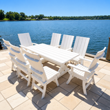 Poly-Luxe Modern Dining Set for 8 with 6' Table