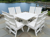 Poly-Luxe Modern Dining Set for 8 with Pedestal Table