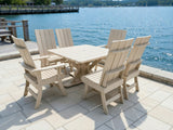 Poly-Luxe Modern Dining Set for 6 with Pedestal Table