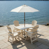 Poly-Luxe Dining Set for 4 with 4' Trestle Table