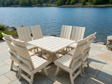 Poly-Luxe Modern Dining Set for 8 with Pedestal Table