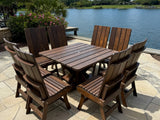 Poly-Luxe Modern Dining Set for 8 with Pedestal Table