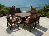 Poly-Luxe Modern Dining Set for 6 with Pedestal Table