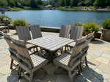 Poly-Luxe Modern Dining Set for 8 with Pedestal Table