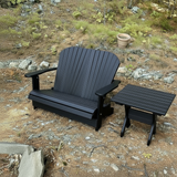 Poly-Luxe Recycled Plastic Folding Royal Loveseat Adirondack Chair