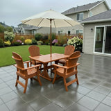 Poly-Luxe Dining Set for 4 with 4' Trestle Table