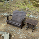 Poly-Luxe Recycled Plastic Folding Royal Loveseat Adirondack Chair