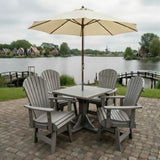 Poly-Luxe Dining Set for 4 with Pedestal Table