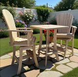 Wooden Bar Height Bistro Set for 2 with 30" Pedestal Table