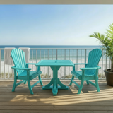 Poly-Luxe Dining Set for 2 with Pedestal Table