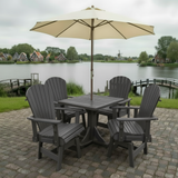 Poly-Luxe Dining Set for 4 with Pedestal Table