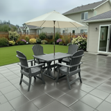 Poly-Luxe Dining Set for 4 with 4' Trestle Table