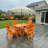 Poly-Luxe Dining Set for 4 with 4' Trestle Table