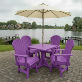 Poly-Luxe Dining Set for 4 with Pedestal Table