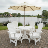 Poly-Luxe Dining Set for 4 with Pedestal Table