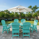 Poly-Luxe Dining Set for 6 with 6' Trestle Table