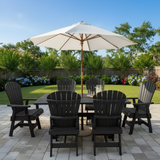 Poly-Luxe Dining Set for 6 with 6' Trestle Table