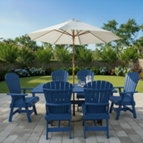 Poly-Luxe Dining Set for 6 with 6' Trestle Table