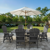 Poly-Luxe Dining Set for 6 with 6' Trestle Table