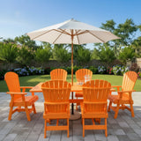 Poly-Luxe Dining Set for 6 with 6' Trestle Table