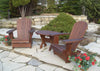 adirondack chairs with side table outdoors