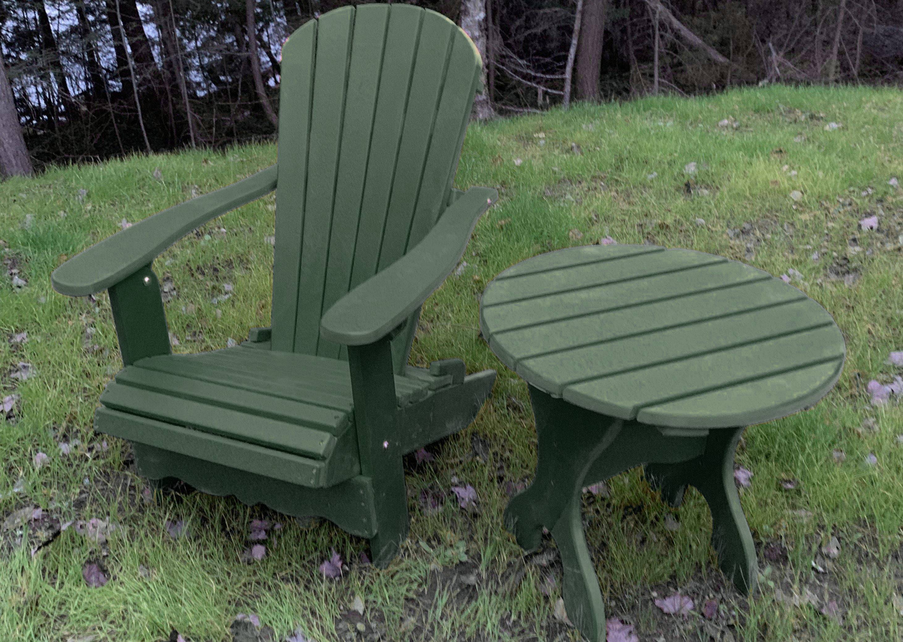 Poly-Luxe Recycled Plastic Folding Classic Adirondack Chair (Standard)