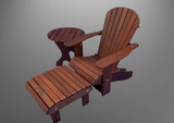 adirondack chair with side table and ottoman
