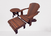 adirondack chair, side table and ottoman
