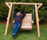 Wooden Lovers Porch Swing with Frame