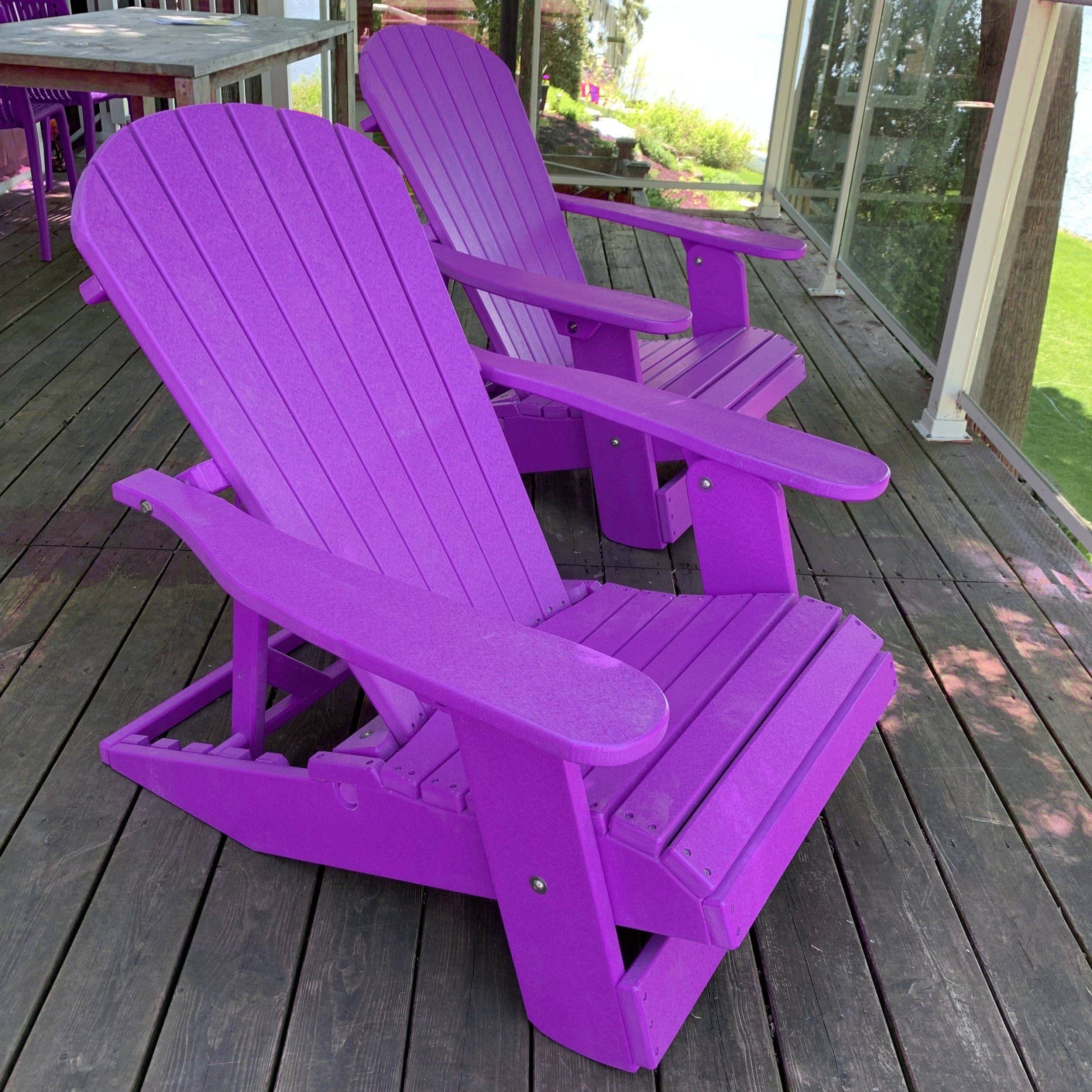 plastic adirondack chairs purple