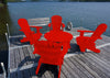 red adirondack chairs and coffee table