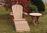 Unstained Clear Cedar Royal Single Patio Set, 1 Adirondack Royal Chair, 1 Royal Adirondack Footstool Ottoman and 1 Adirondack 24" Round Table