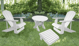 white adirondack chair patio set