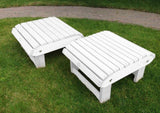 White Poly-Luxe 100% Recycled Plastic 2 Position Grand Adirondack Footrest Ottoman www.adirondackchaircompany.com