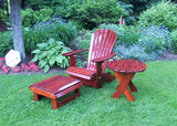Treated Dark Clear Cedar Royal Single Patio Set, 1 Adirondack Royal Chair, 1 Royal Adirondack Footstool Ottoman and 1 Adirondack 24" Round Table